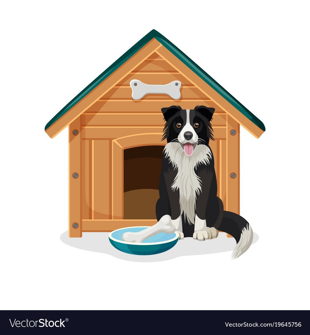 Будка с собакой вектор
