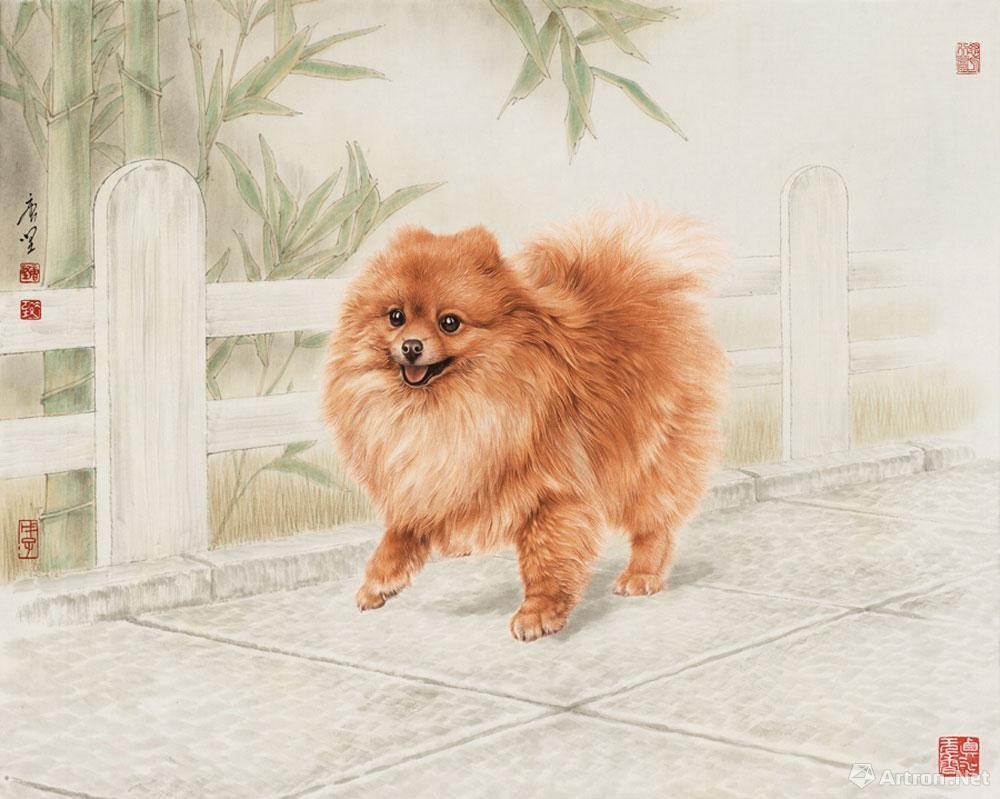 Шпицы на картинах художников