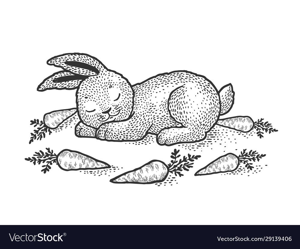 Иллюстрация кролики спят