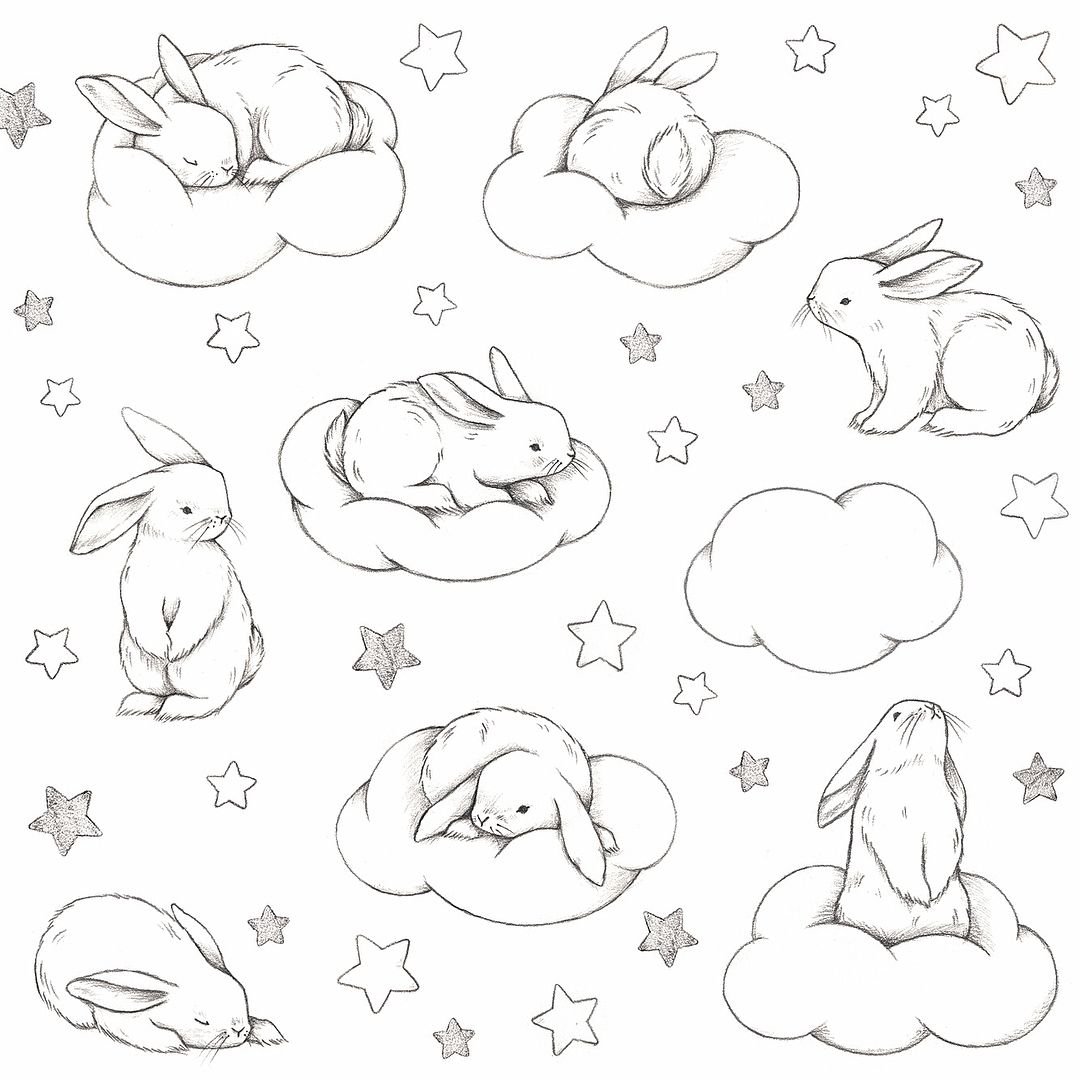 Маленький кролик раскраска