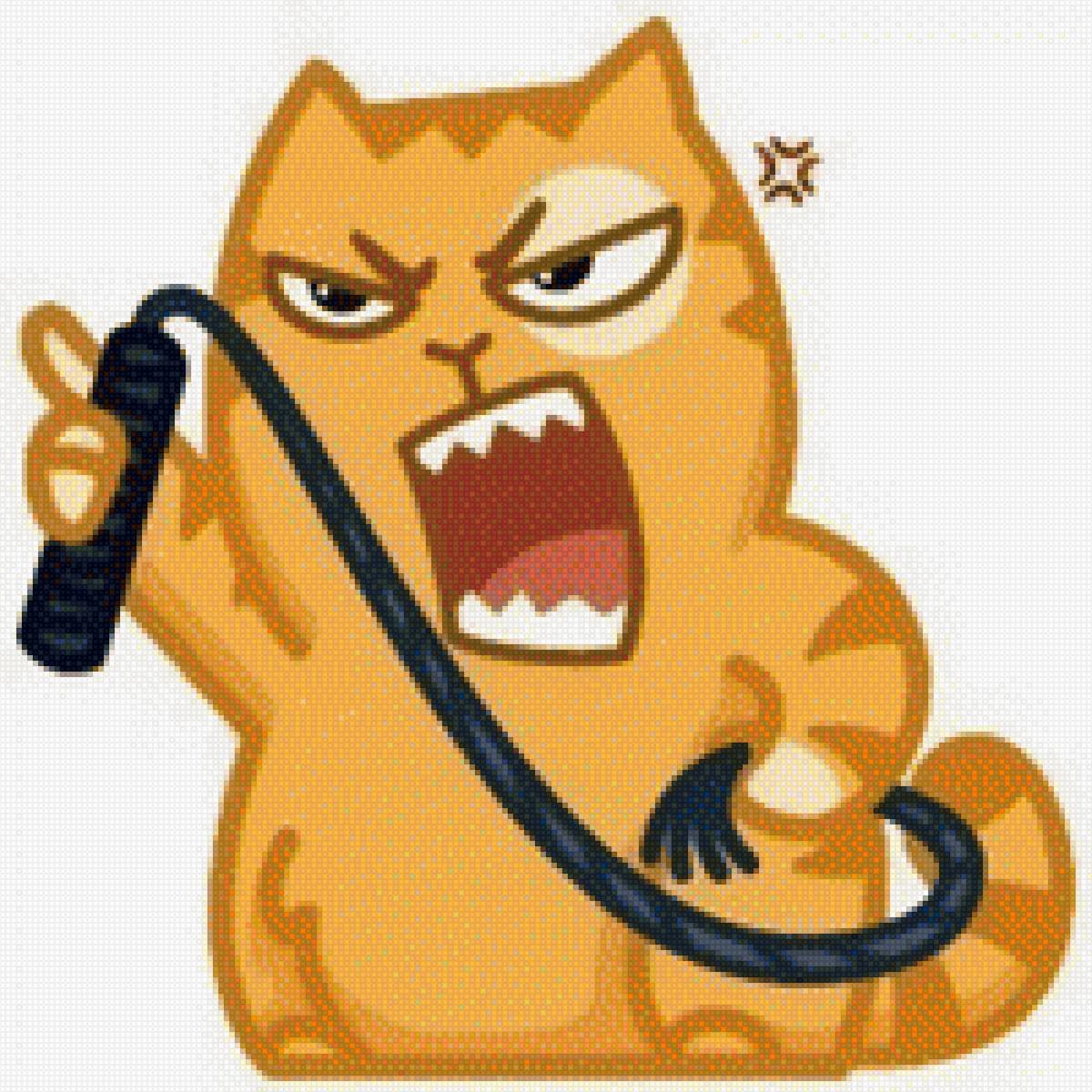 Рыжий кот улыбается