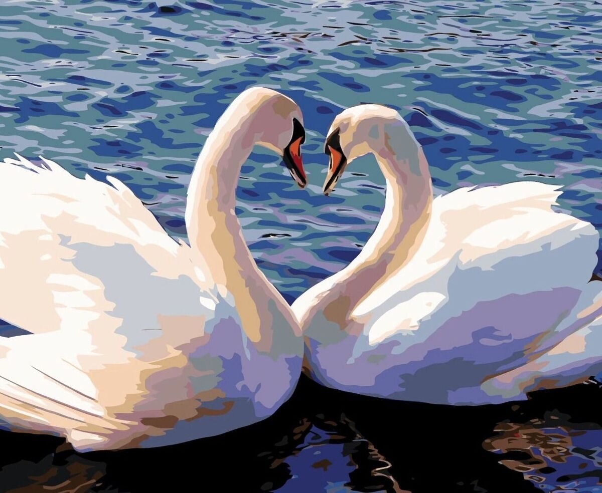 Лебеди на озере