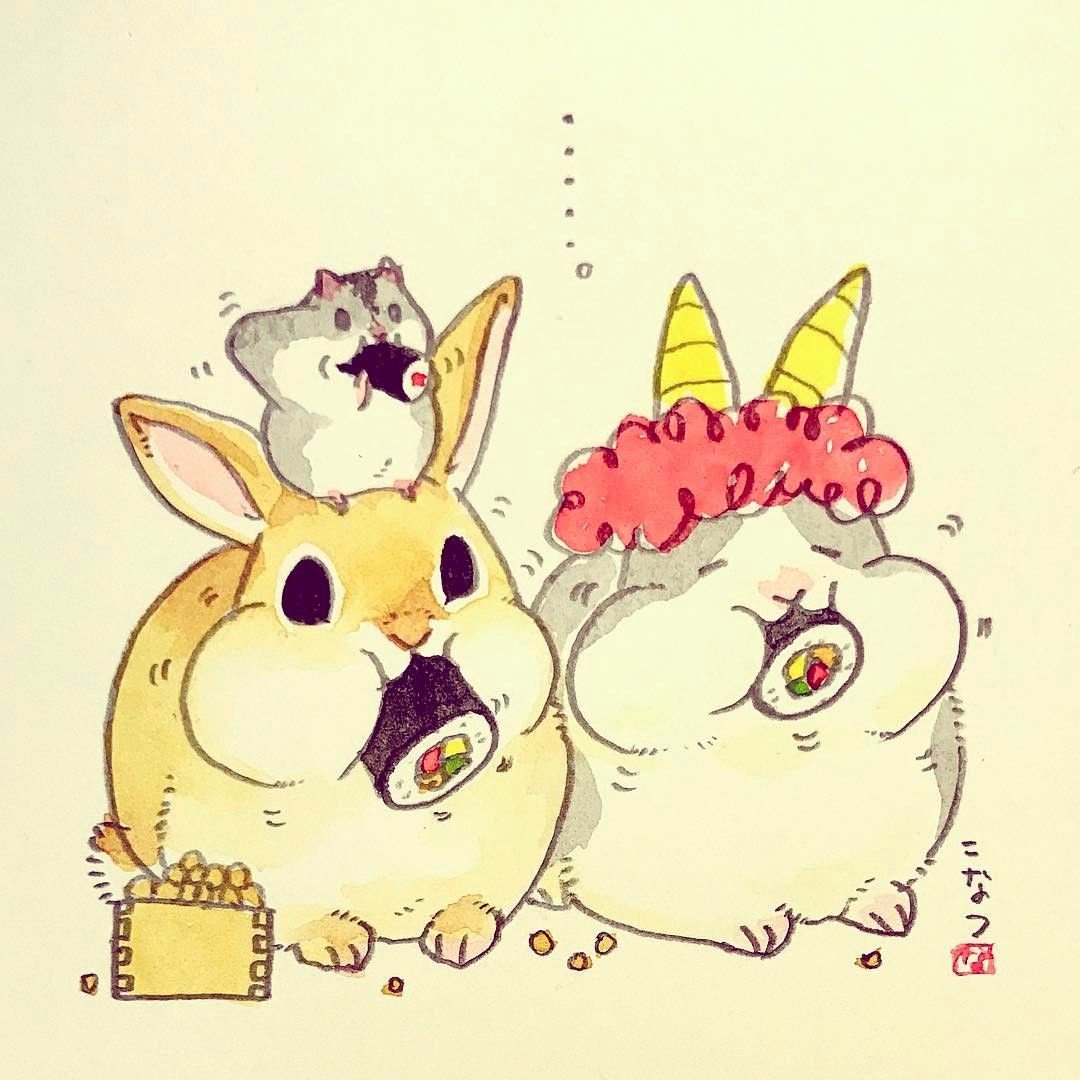 Хомяк и кролик рисунок