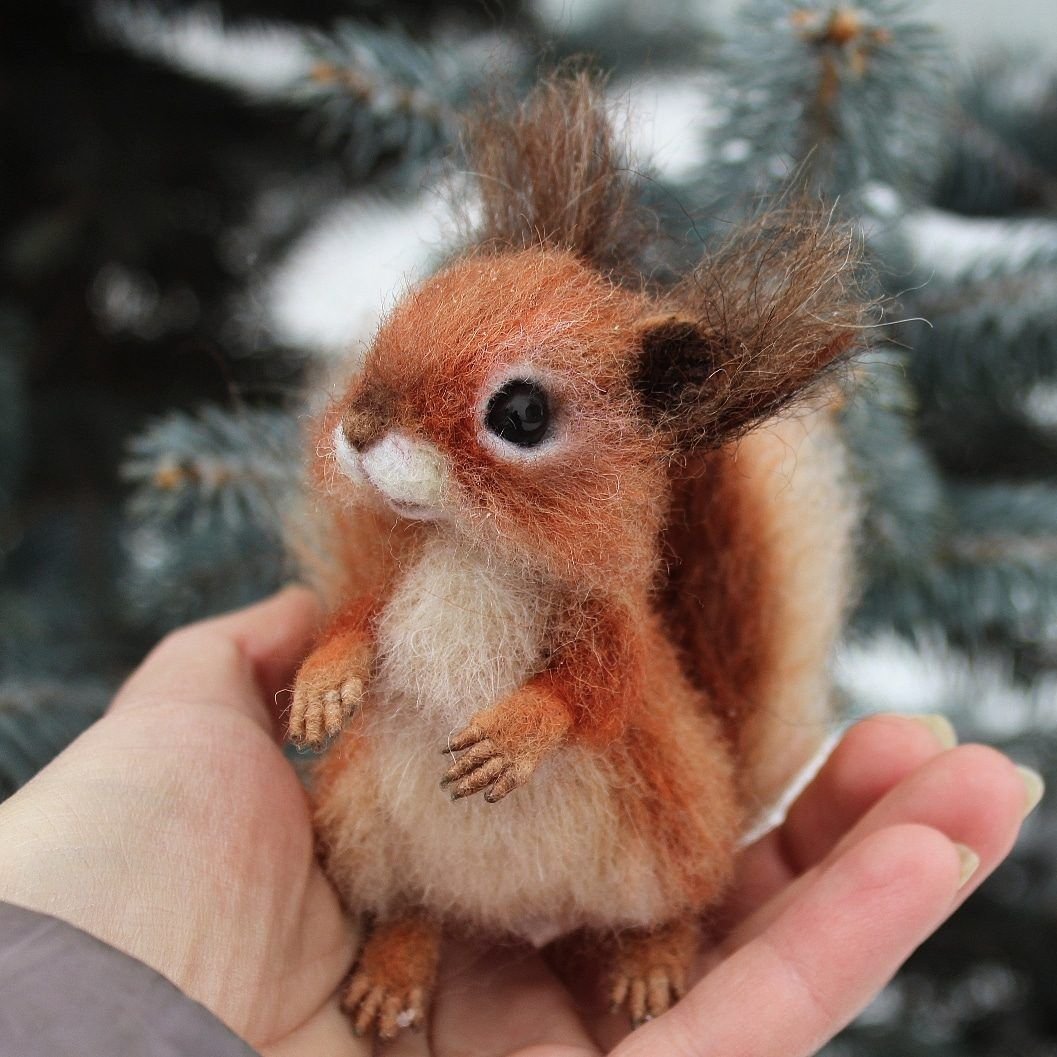 Белочка валяние из шерсти