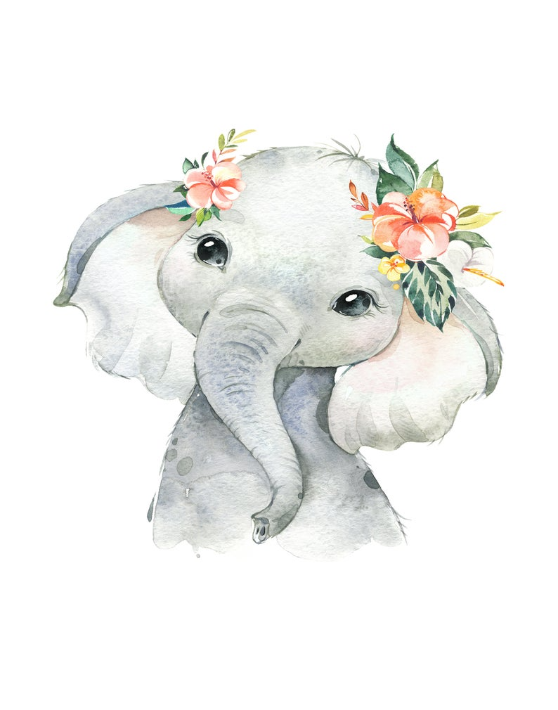 Слоник акварель