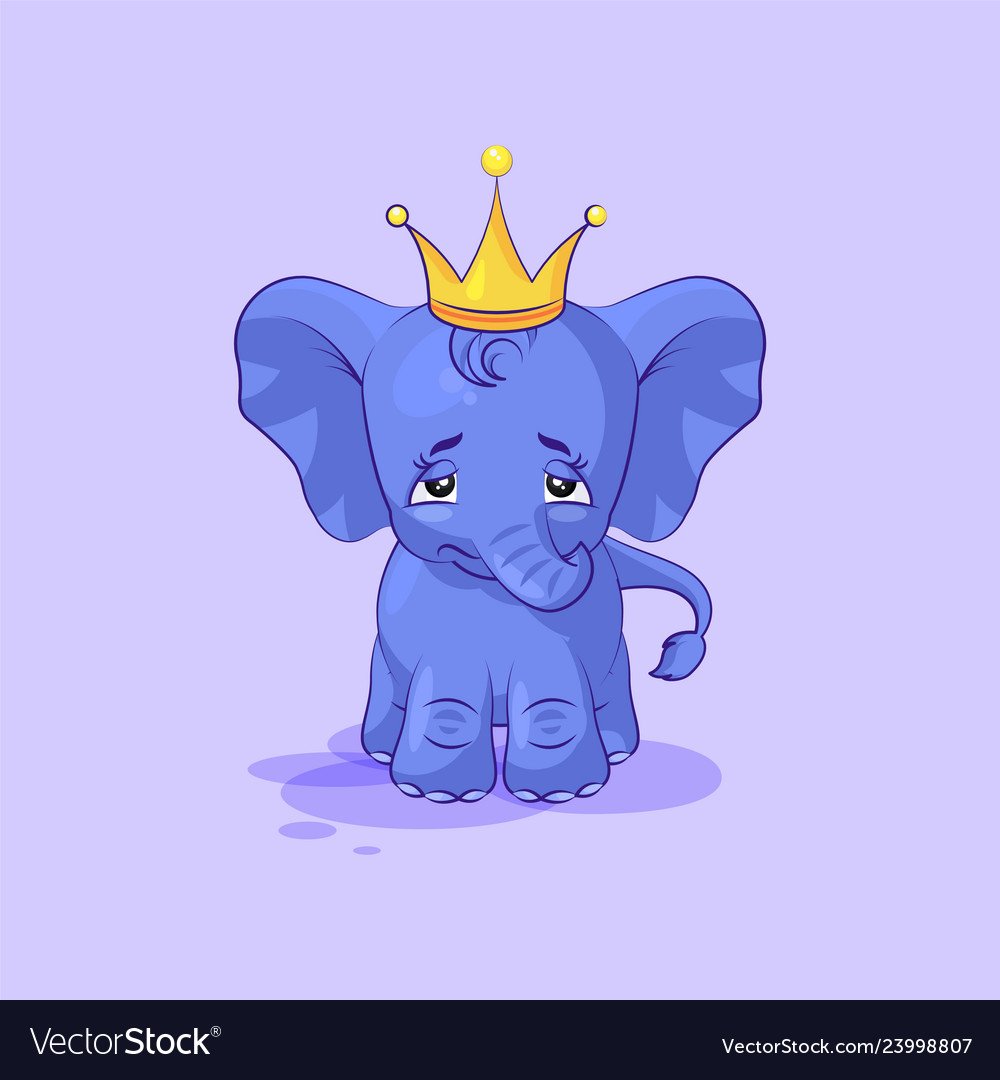 Слоненок сидит мультяшный