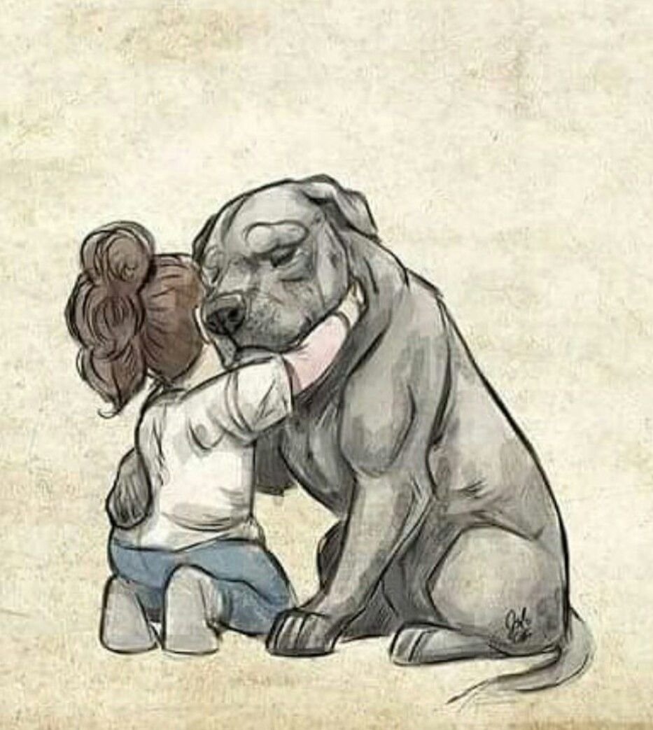 Нарисовать девочку с собакой