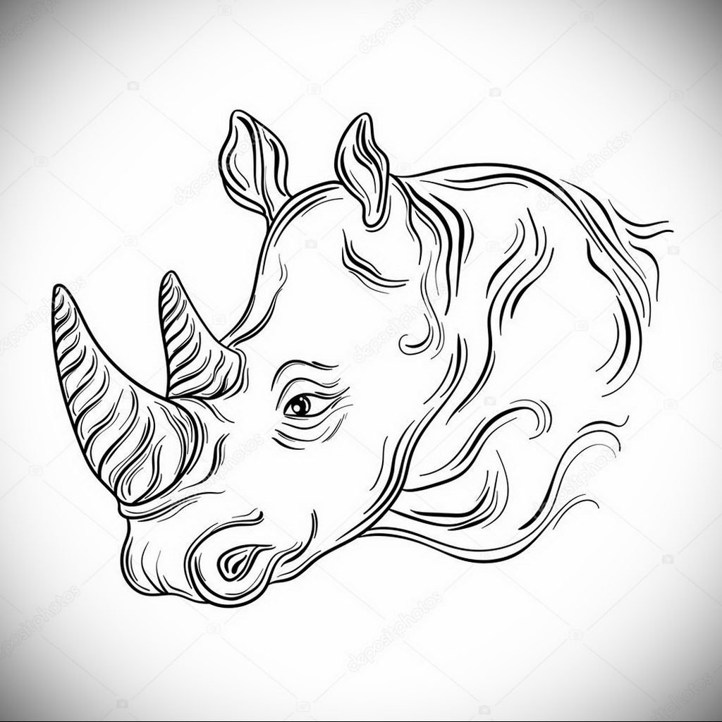 Носорог в профиль