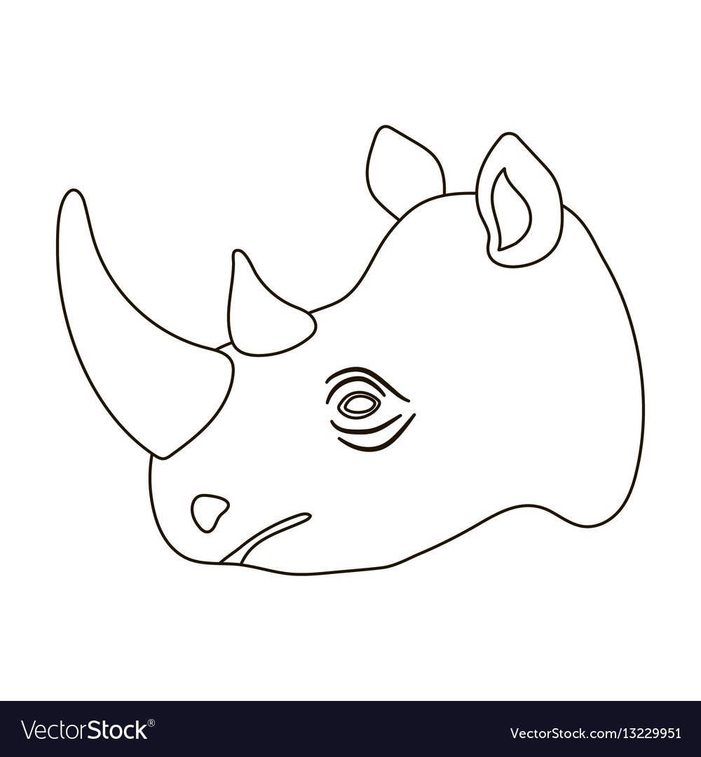 Легкий рисунок головы носорога