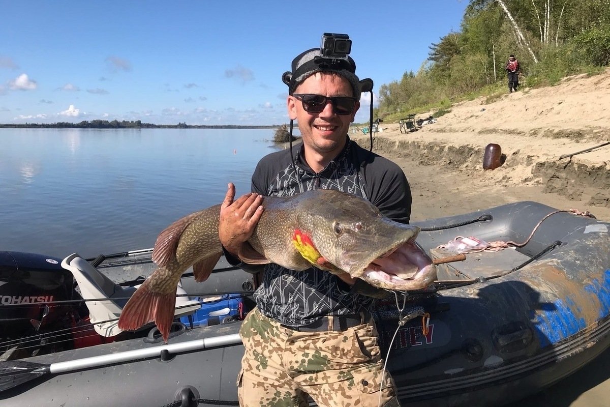 Громадная щука в ПОДСАКЕ