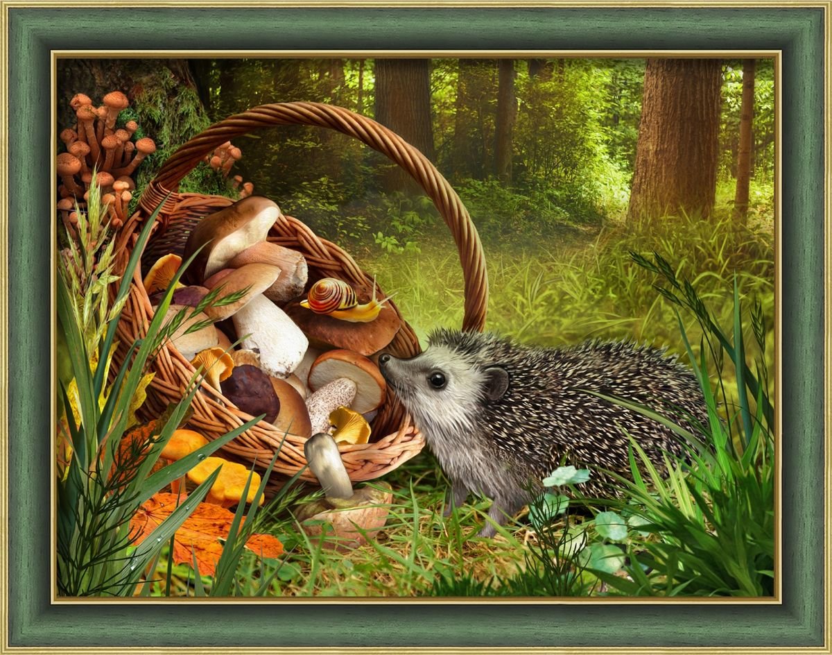 Алмазная мозаика Ежик в лесу