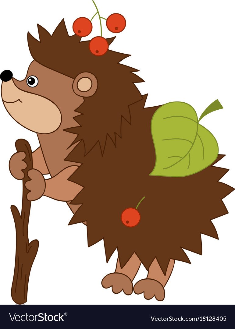 Ежик с листьями на спине