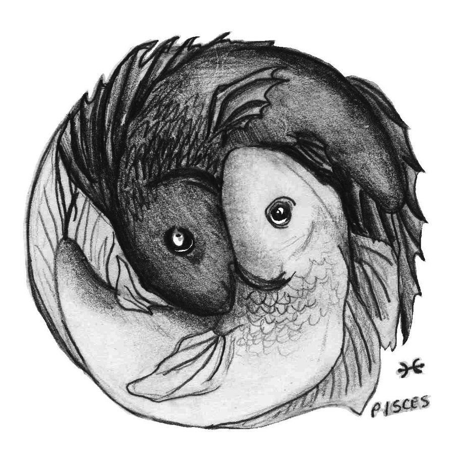 Тату рыбки Инь Янь