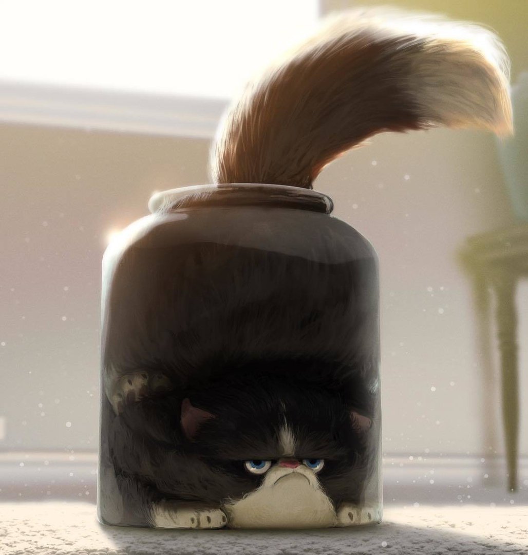 Кот в стеклянной банке