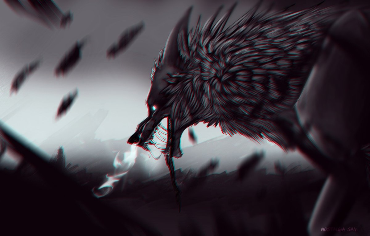 Волк в снегу