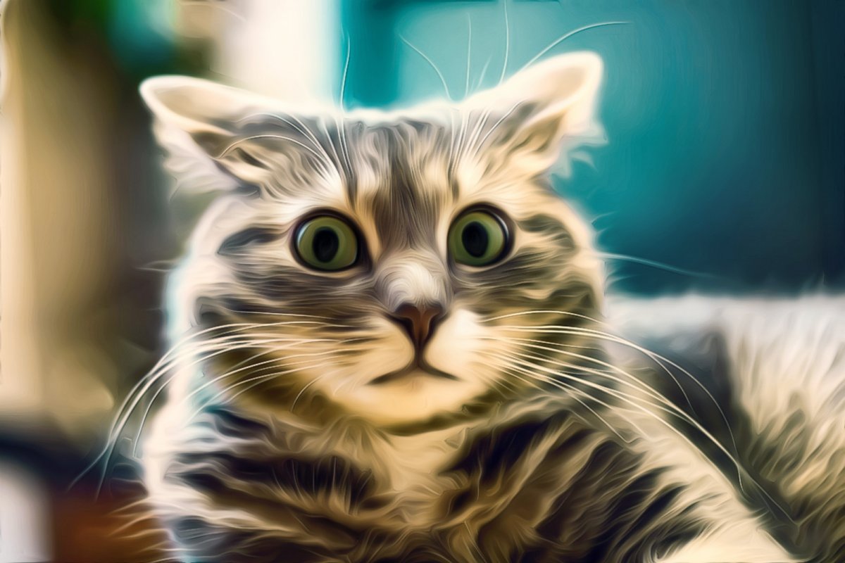 Котик на белом фоне