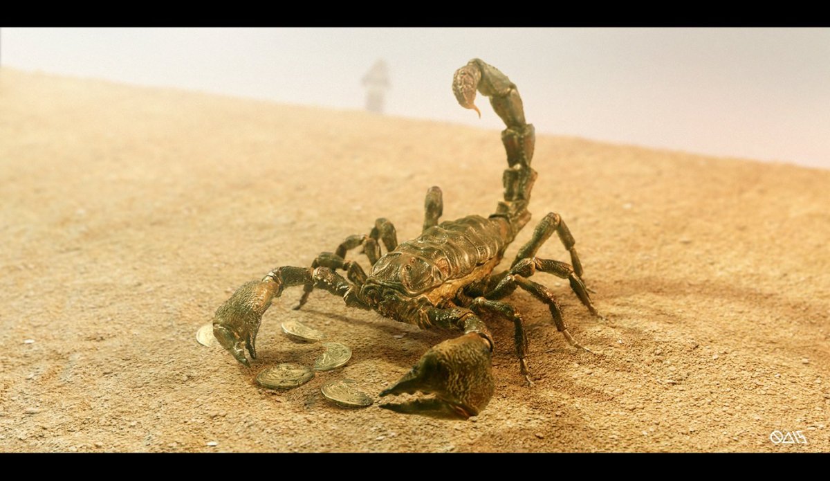 Скорпион рисунок реалистичный