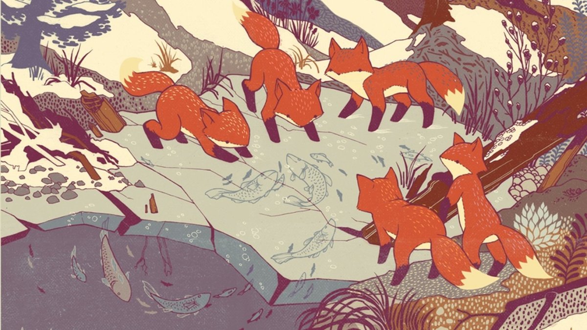 Фон с лисами