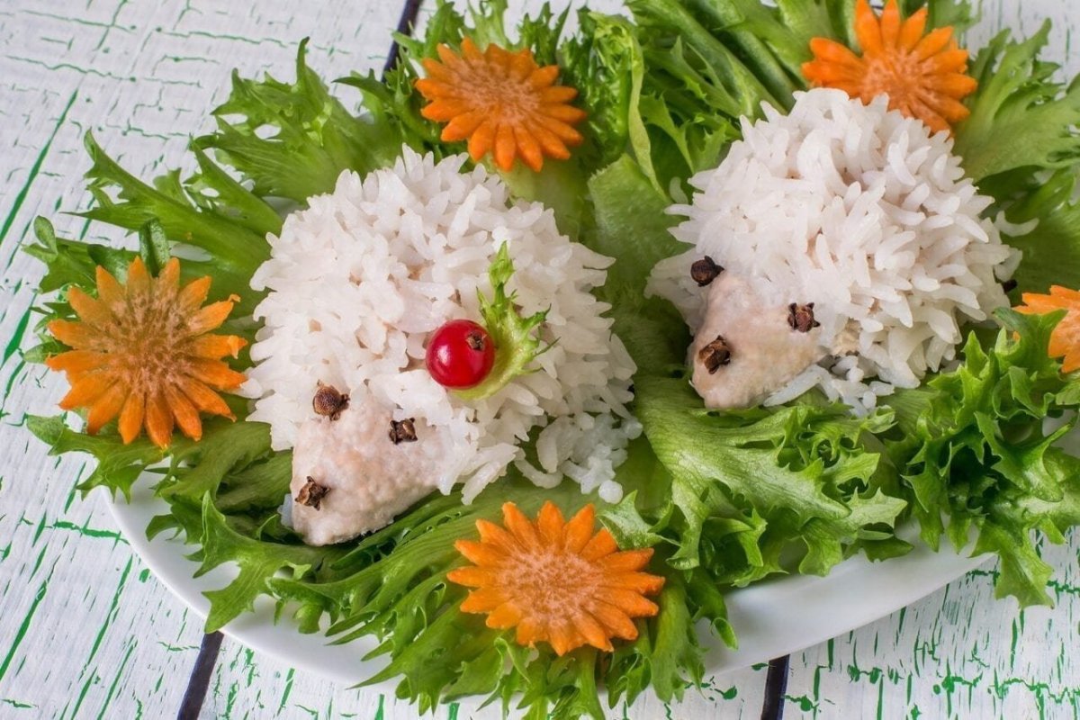 Ежики с рисом для детей