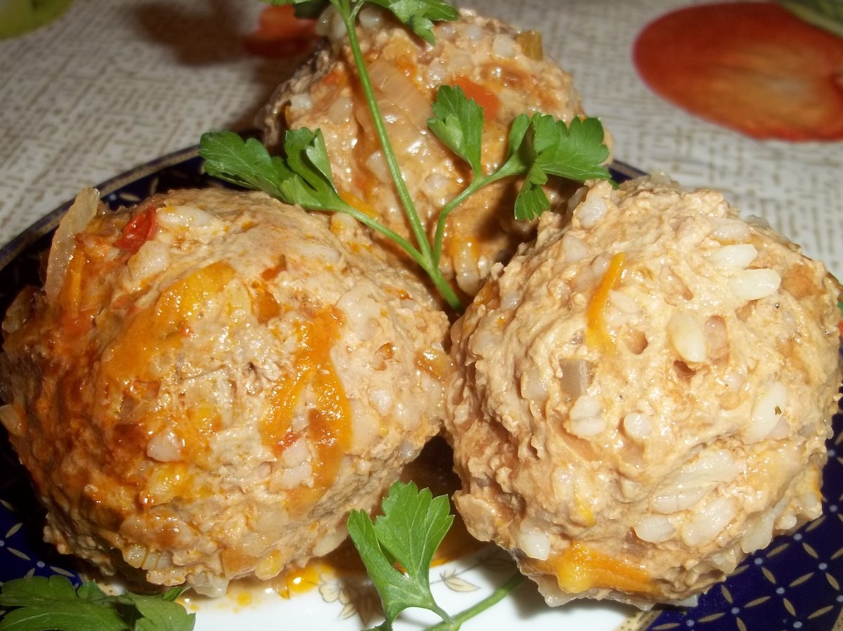 Мясные ежики с начинкой