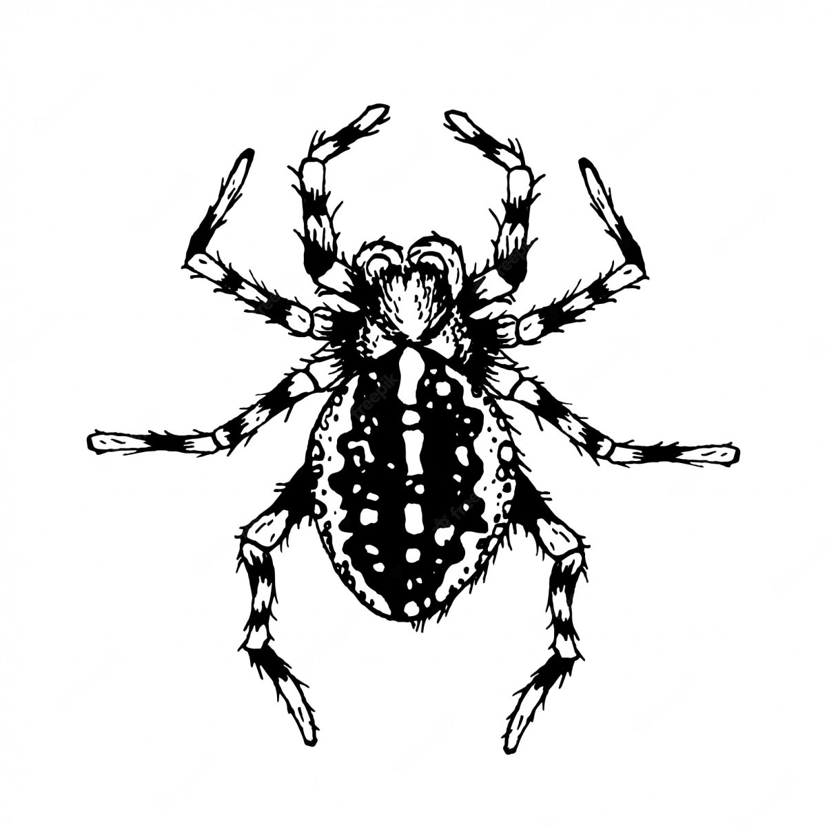 Паук чёрно белый