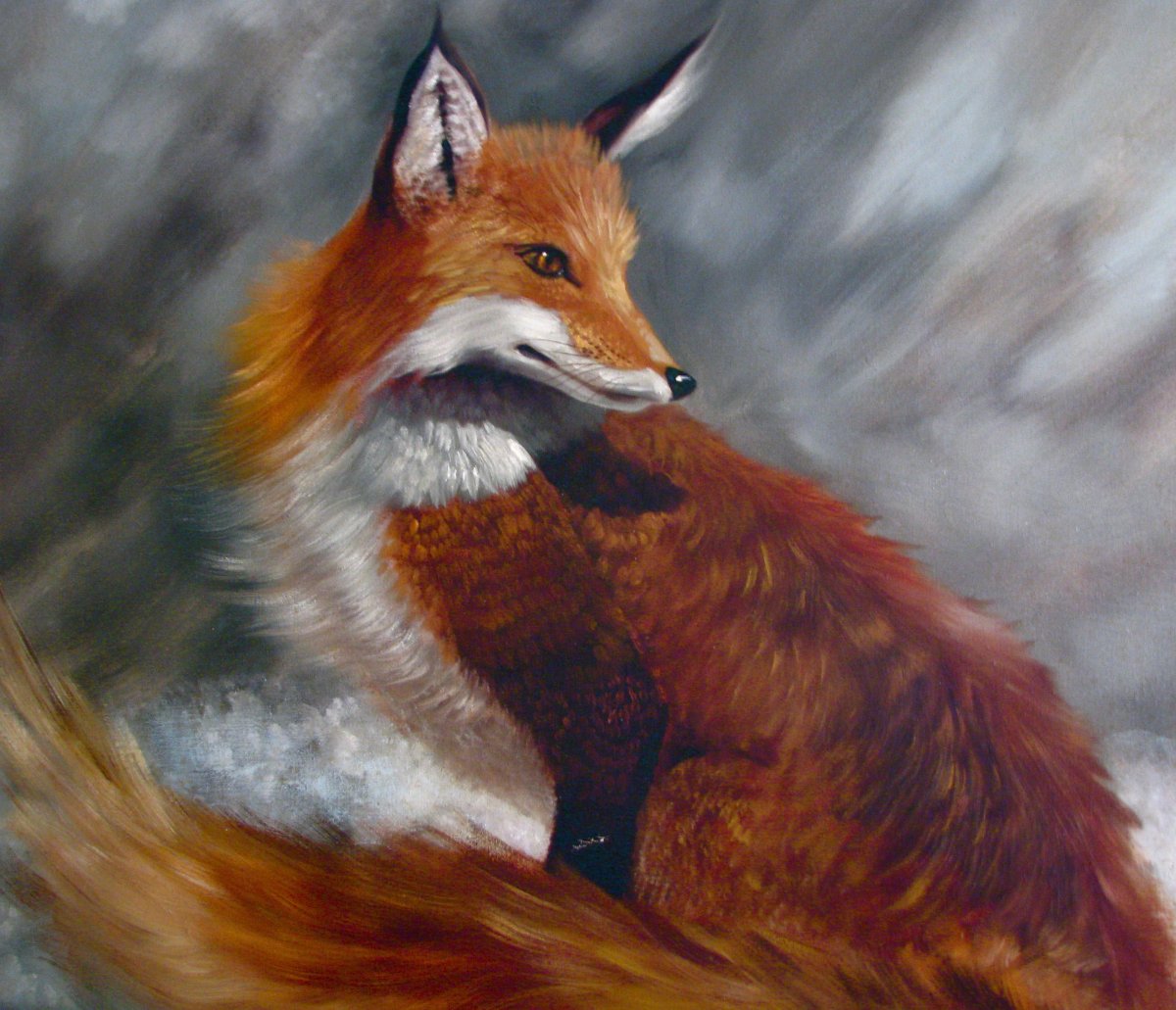 Картина рыжая лиса