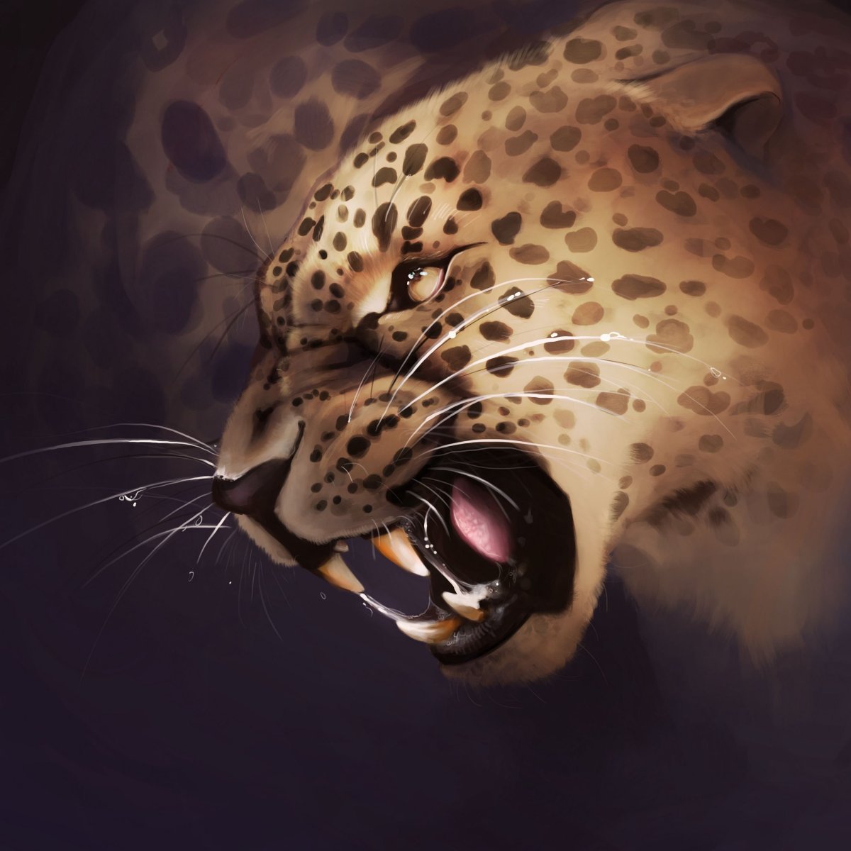 Отражение леопарда в воде