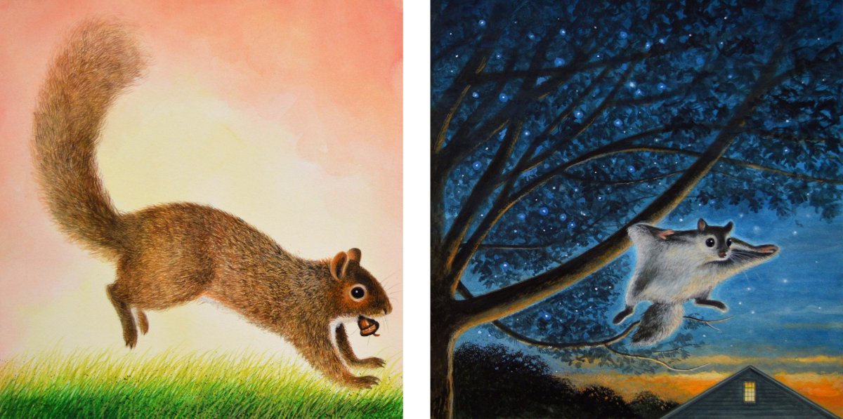 Иллюстрация к басне белка и волк