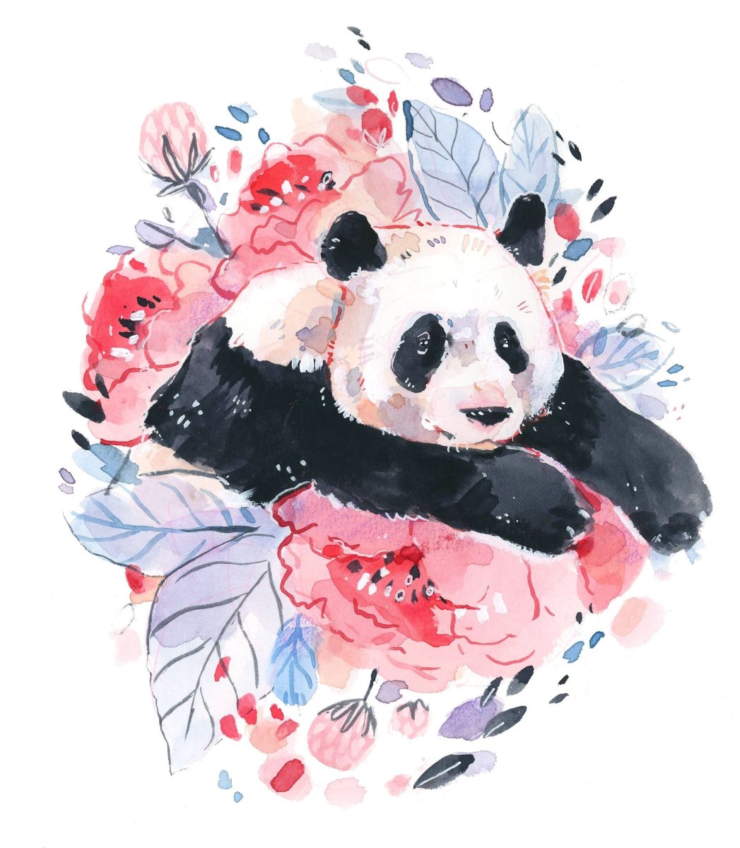 Панда гуашью