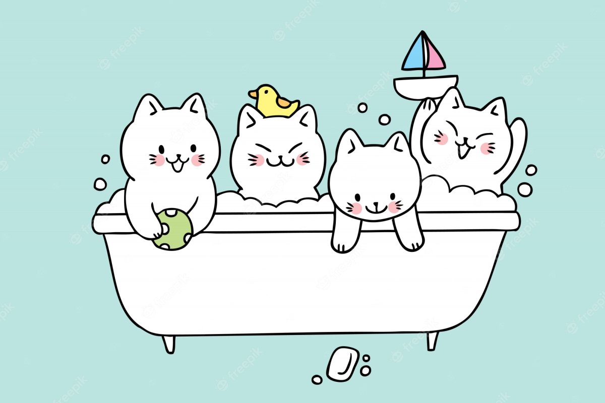 Милая ванна рисунок