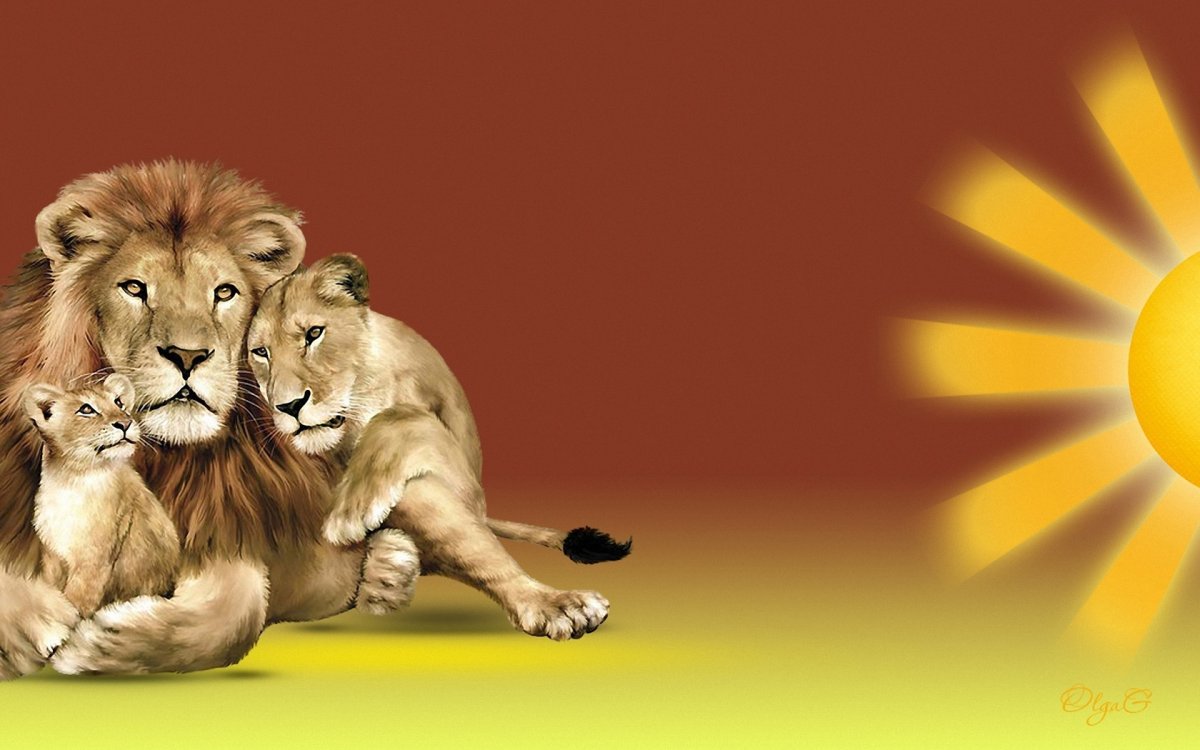 Красивые обои Лев