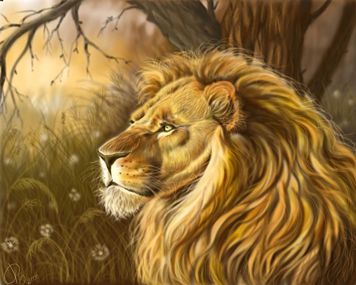 Красивый Лев фэнтези