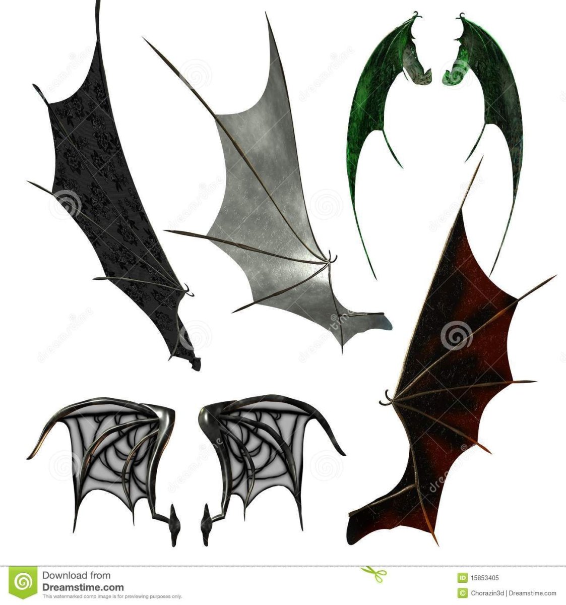 Крылья летучей мыши референс