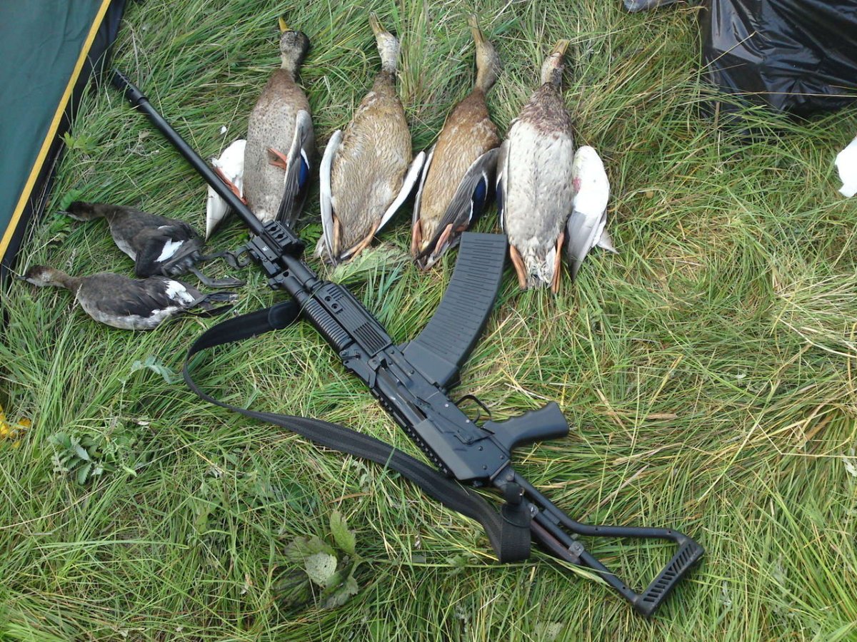 Картина охотника в лодке