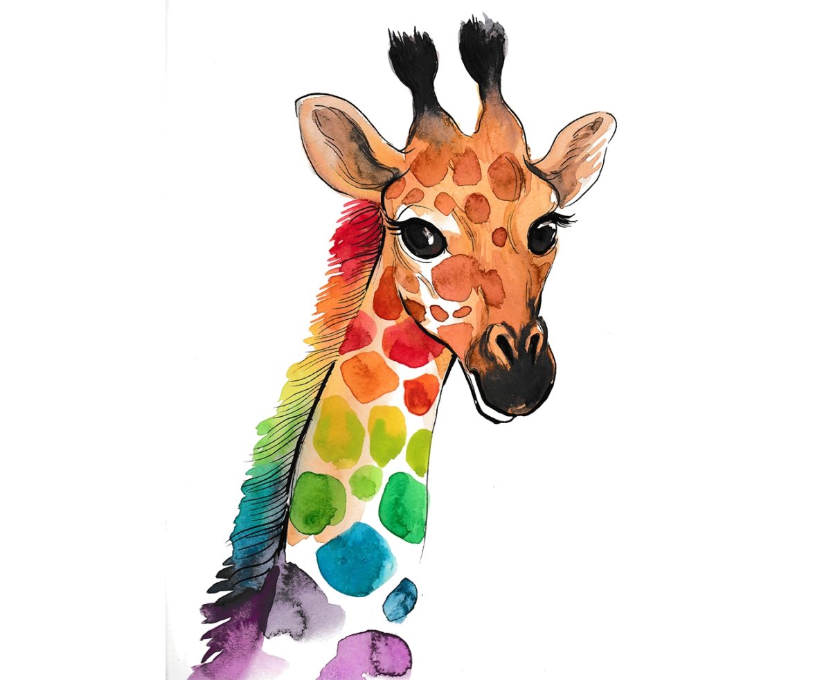 Радужная голова жирафа