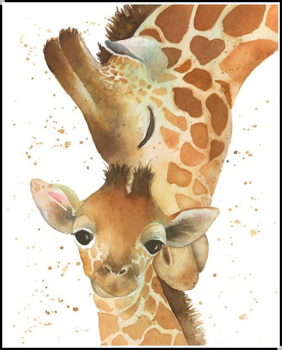 Акварельные животные для детей