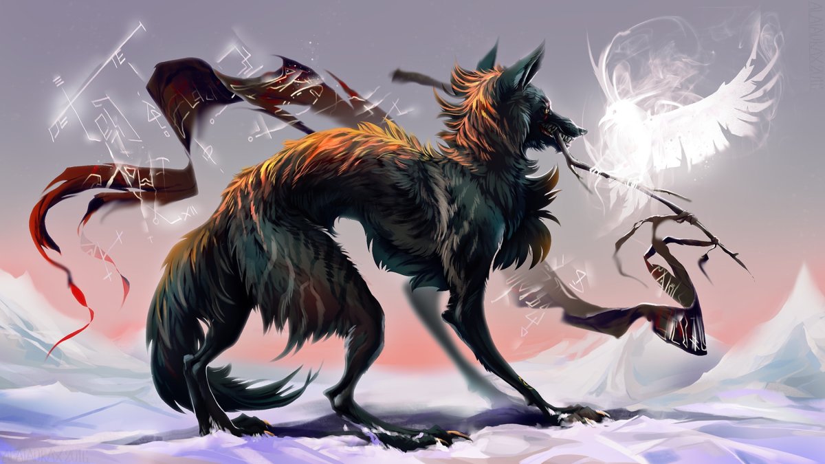 Волк и ворон арт