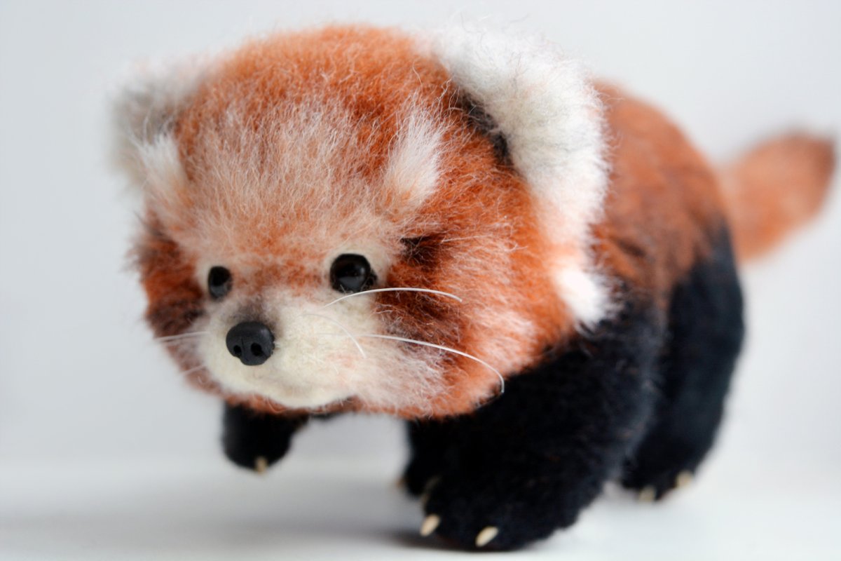 Красная Панда из шерсти валяние