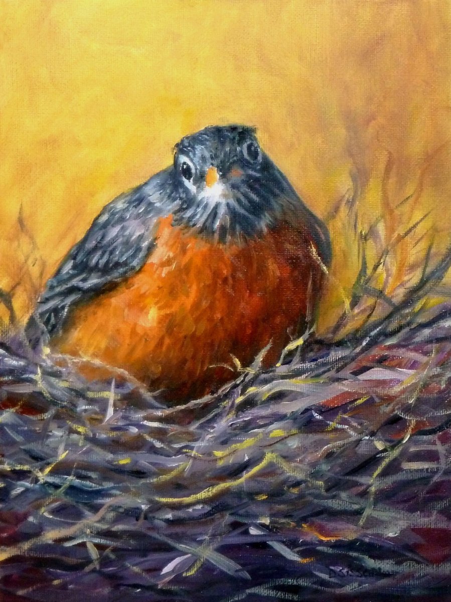 Робин птица птенец