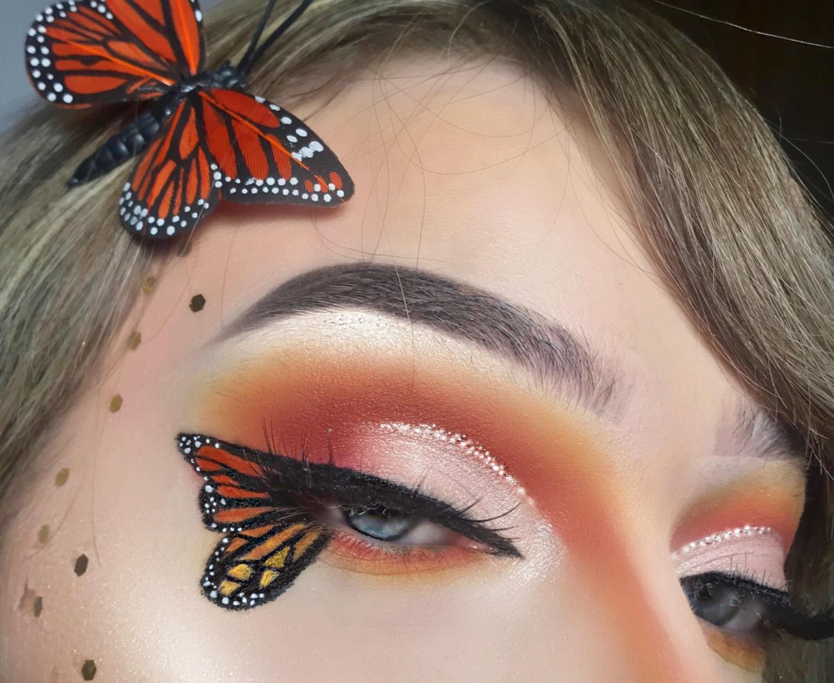 Макияж бабочка на глазах