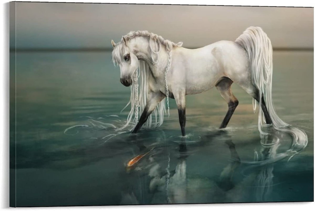 Белый конь арт