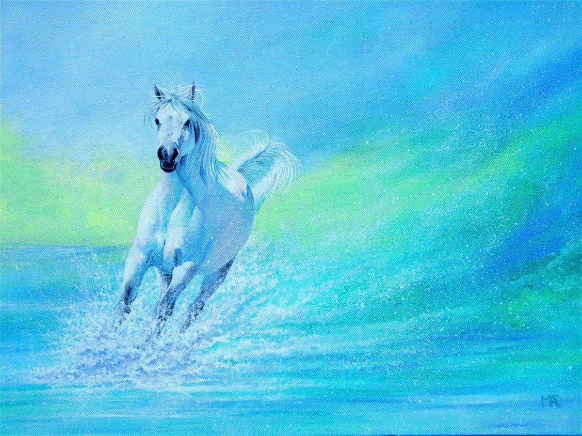 Водный конь розово голубой