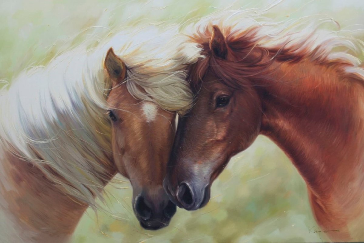 Две лошади картина