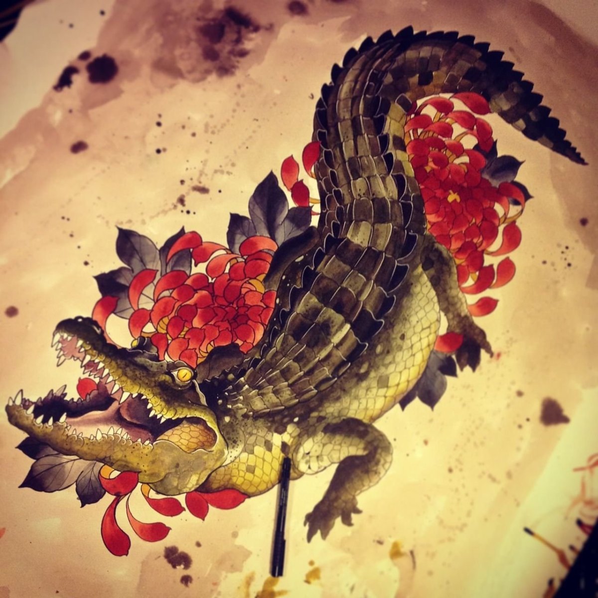 Тату крокодил