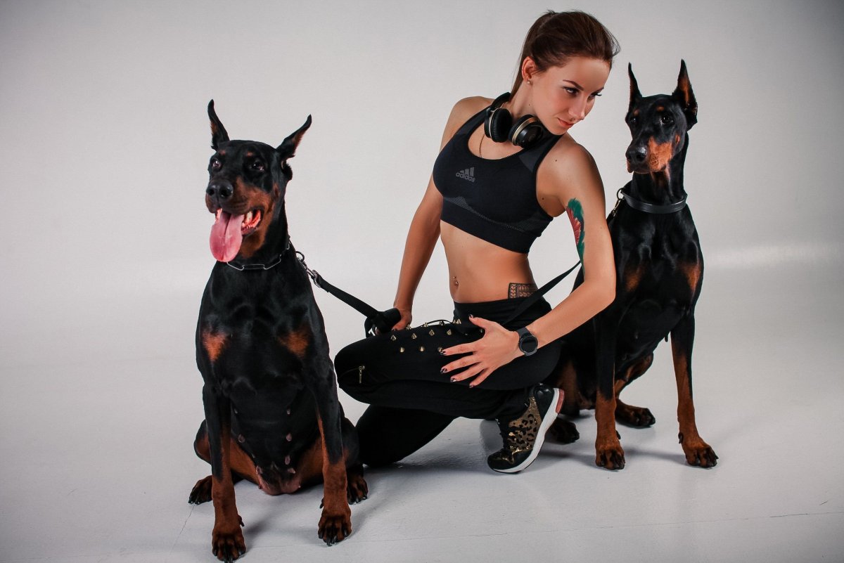 Нита с доберманом фотосессия