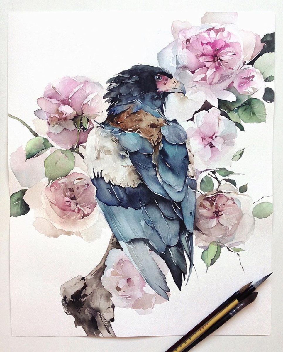 Птицы в цветах