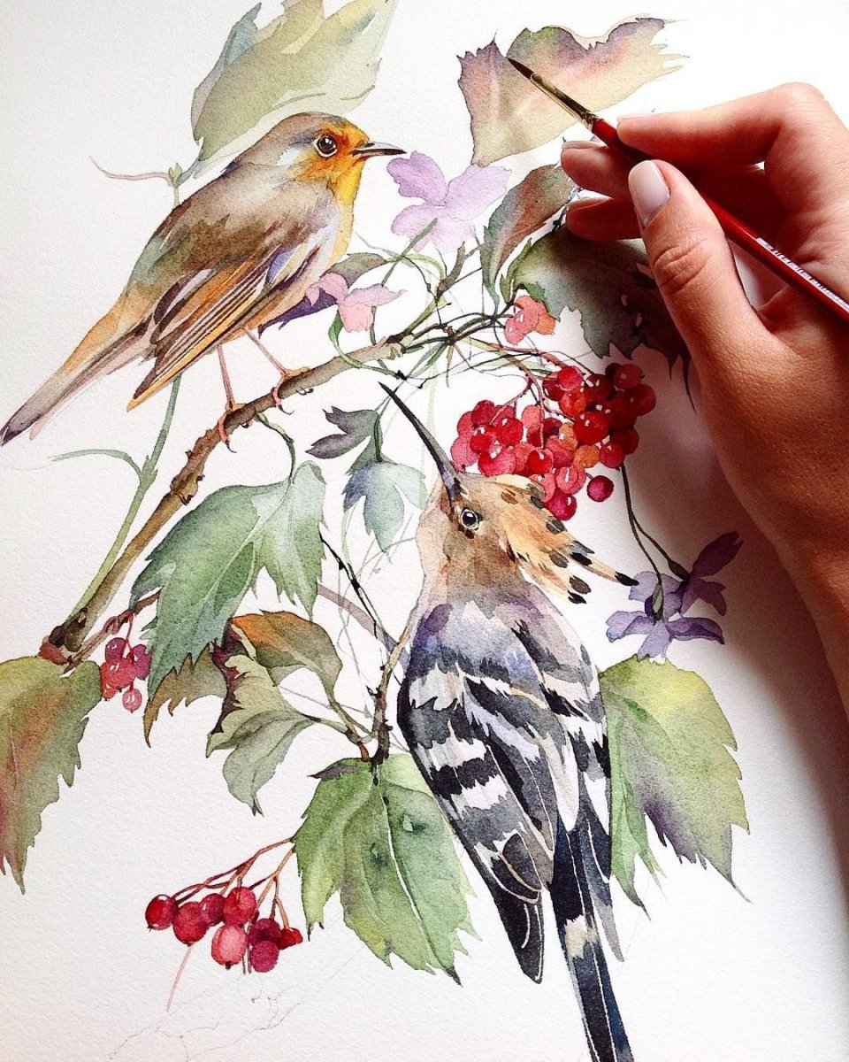 Птицы акрилом Фрэнк Гонсалес