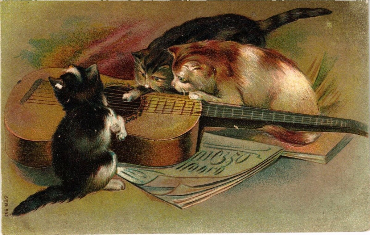 Старые открытки с кошками