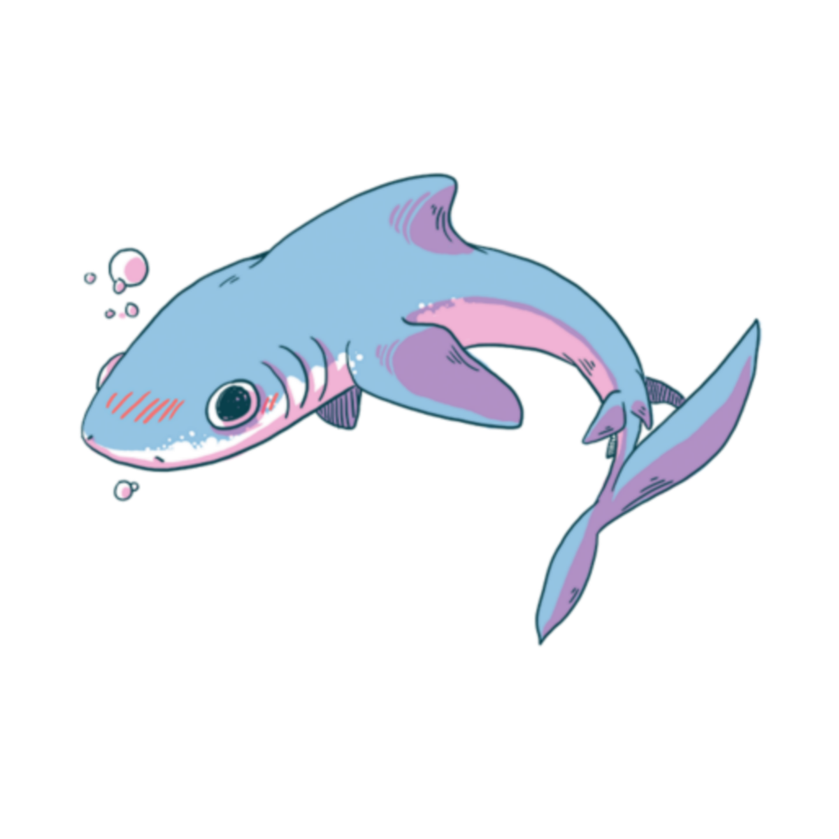 Милая акула арт
