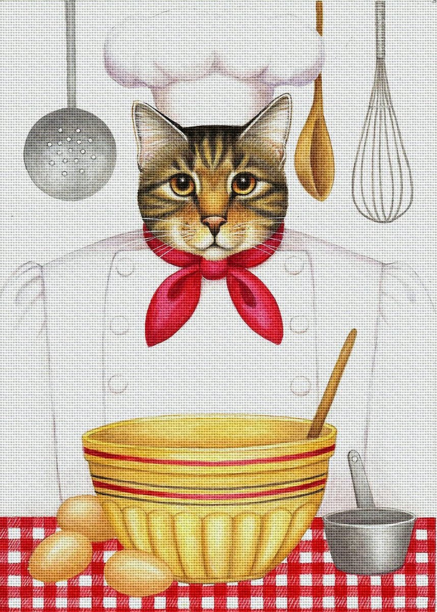 Кот жарит шашлык